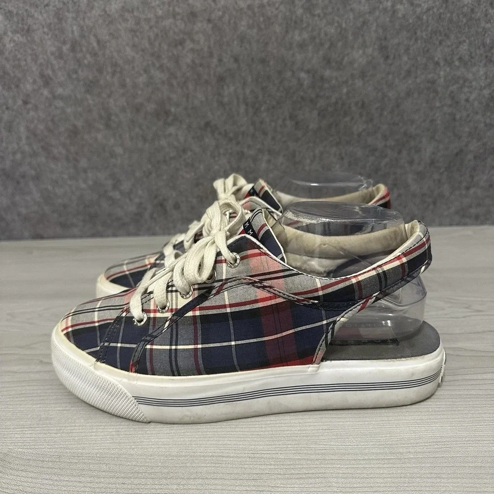 Vintage 1990s‎ Tommy Hilfiger Plaid Platform Shoes Red White Blue Women's 9.5M